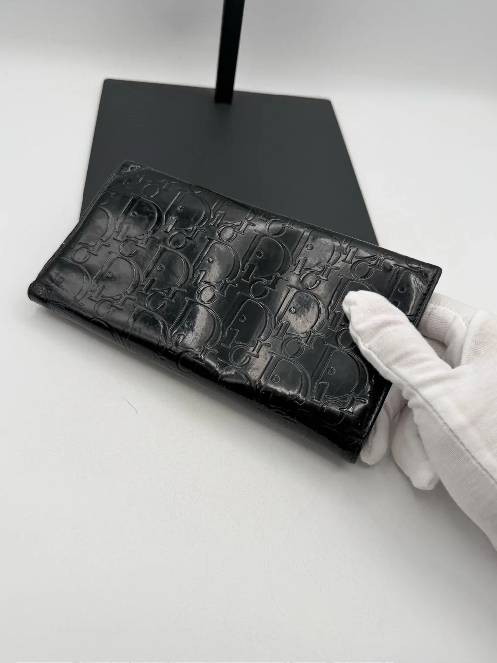 Dior Patent Leather Monogram Wallet